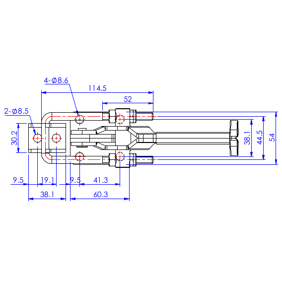 Zapięcia poziome  900 kg - STAL CYNKOWANA