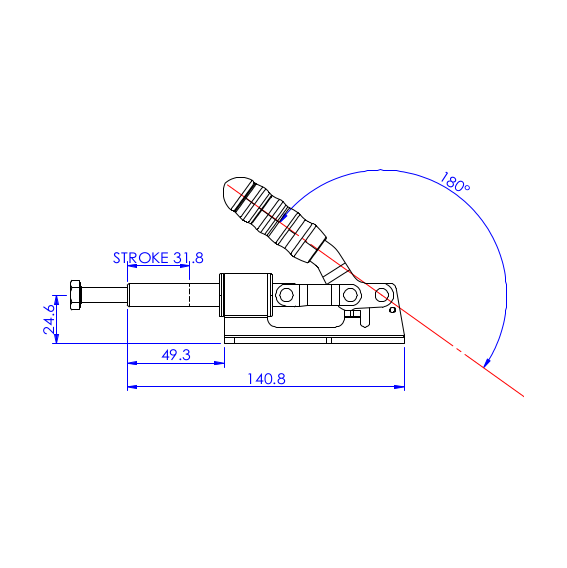 Dociskacz suwakowy  180 kg - STAL CYNKOWANA