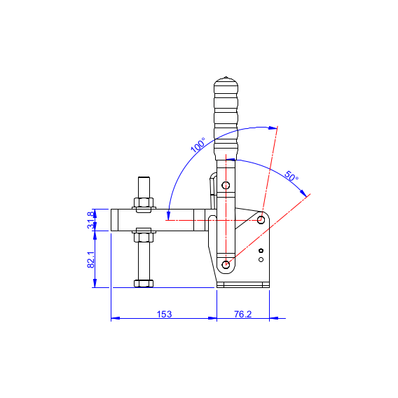 Dociskacz pionowy 550 kg - STAL CYNKOWANA