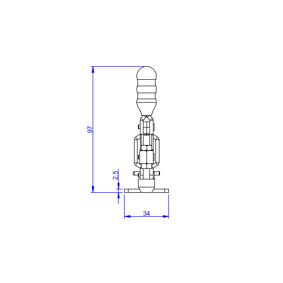 Dociskacz pionowy 100 kg - STAL CYNKOWANA