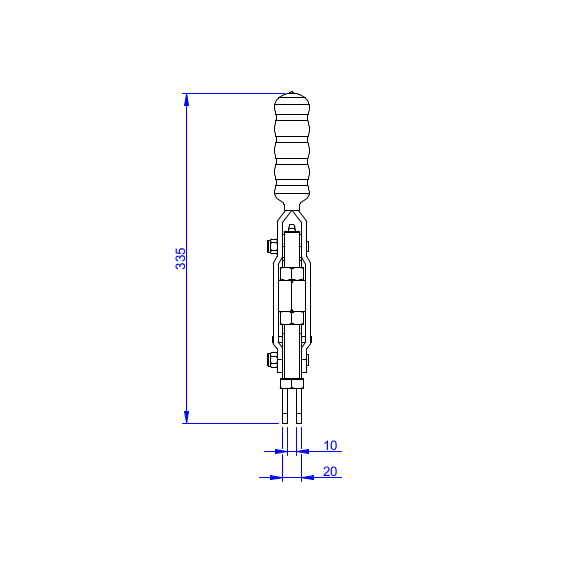 Dociskacz pionowy 550 kg - STAL CYNKOWANA