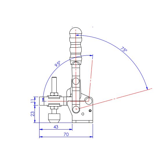 Dociskacz pionowy 150 kg - STAL CYNKOWANA