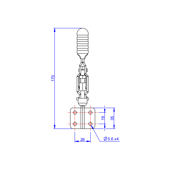 Dociskacz pionowy 200 kg -  STAL CYNKOWANA