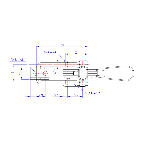 Zapięcia z blokadą  163 kg - STAL NIERDZEWNA