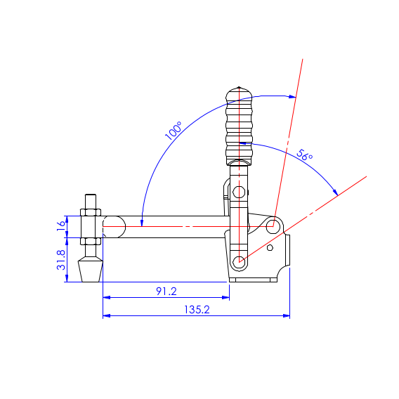 Dociskacz pionowy 227 kg - STAL CYNKOWANA