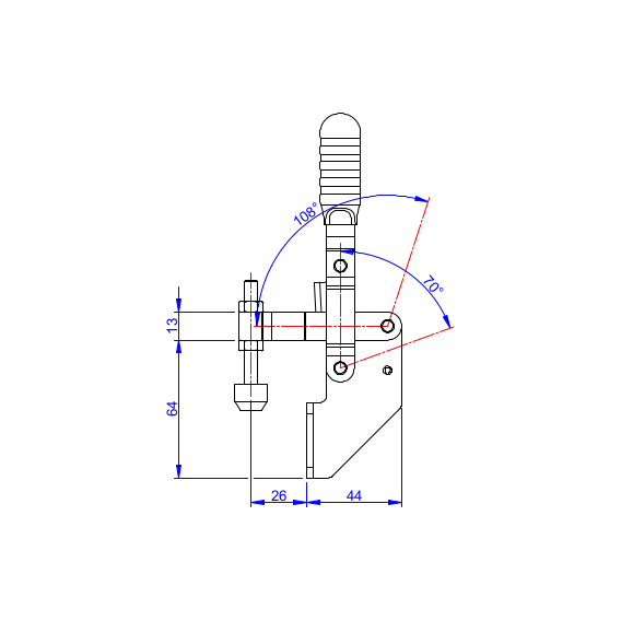 Dociskacz pionowy 200 kg -  STAL CYNKOWANA