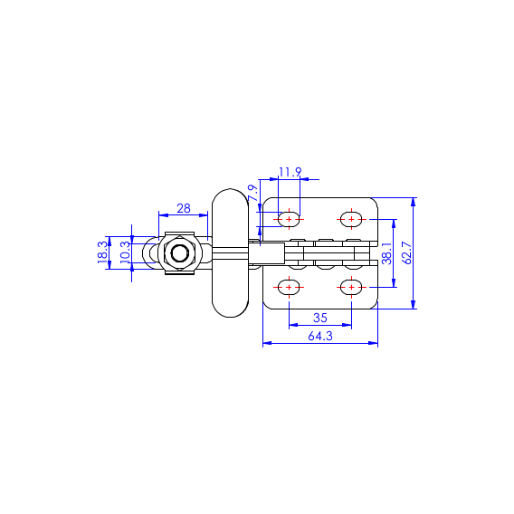 Dociskacz pionowy 320 kg  - STAL CYNKOWANA