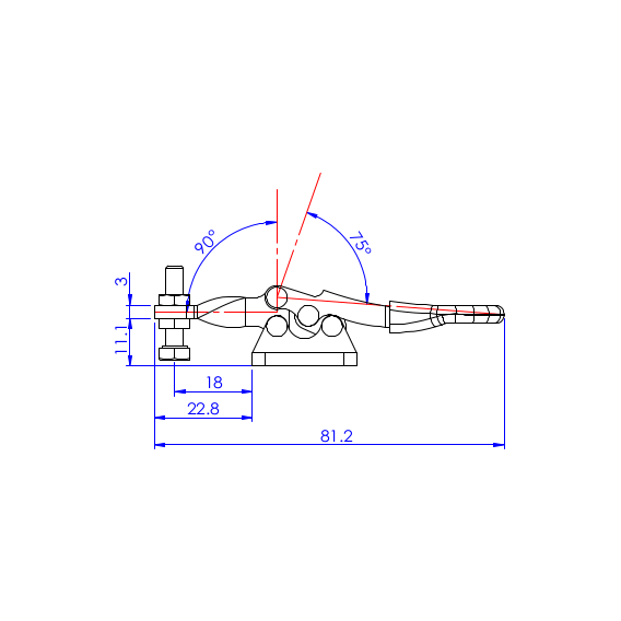 Dociskacz poziomy  38 kg - STAL CYNKOWANA