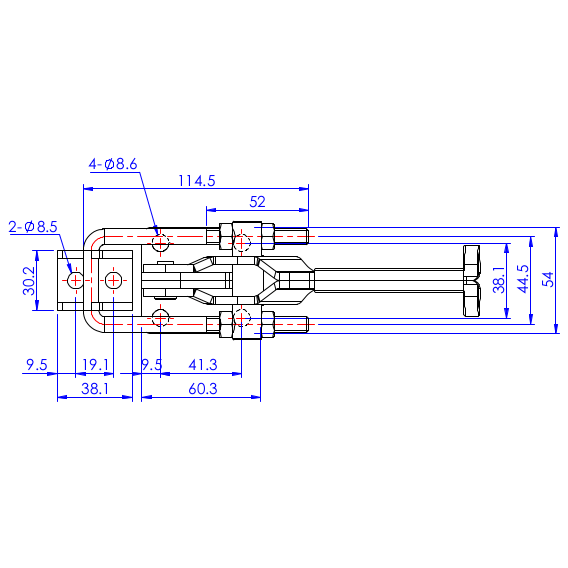 Zapięcia poziome  900 kg - STAL NIERDZEWNA