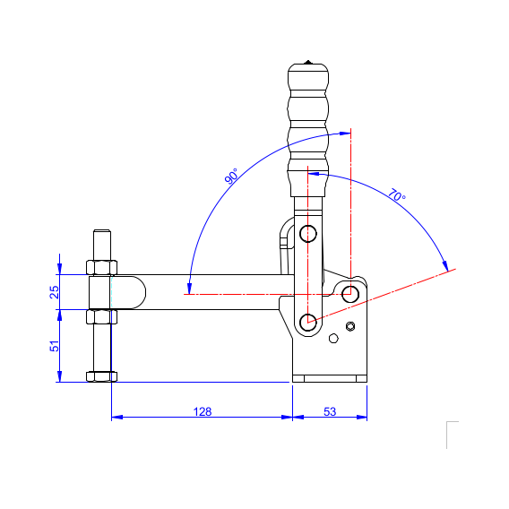 Dociskacz pionowy 450 kg - STAL CYNKOWANA