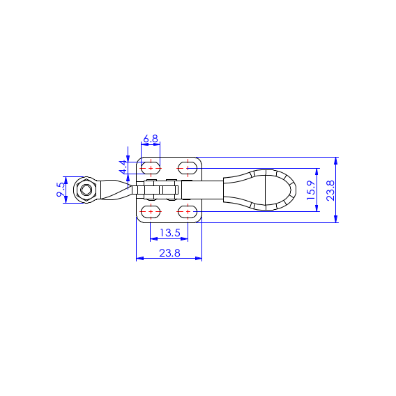 Dociskacz poziomy  38 kg - STAL CYNKOWANA