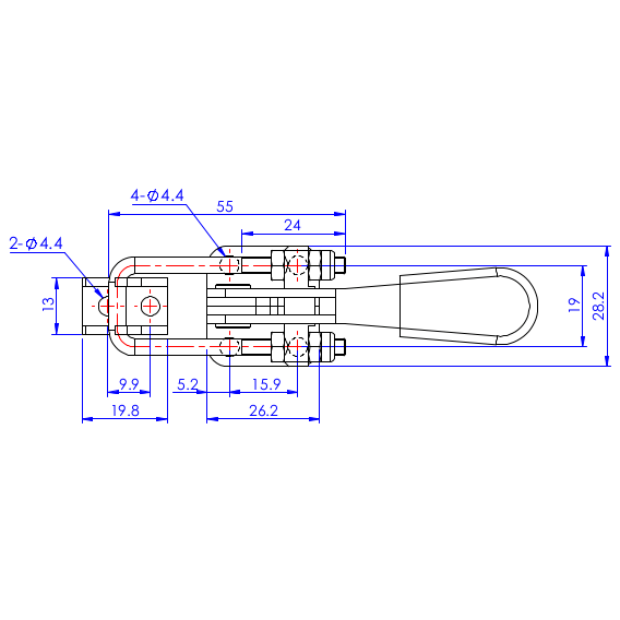 Zapięcia poziome  163 kg - STAL NIERDZEWNA