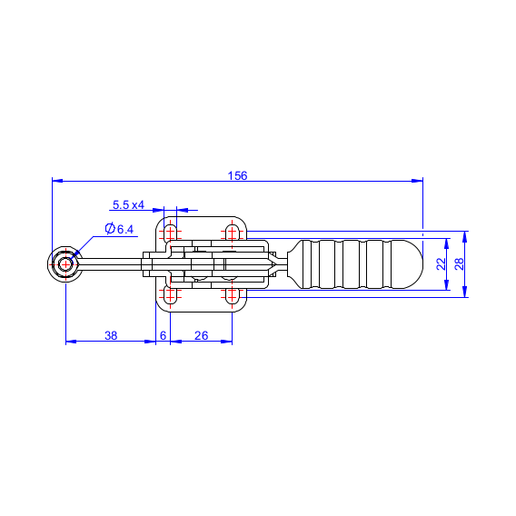 Dociskacz poziomy 150 kg - STAL CYNKOWANA