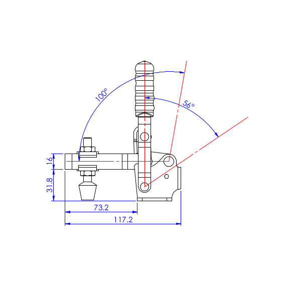 Dociskacz pionowy 227 kg - STAL CYNKOWANA