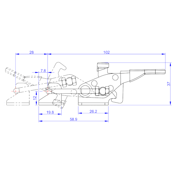Zapięcia z blokadą  163 kg - STAL NIERDZEWNA