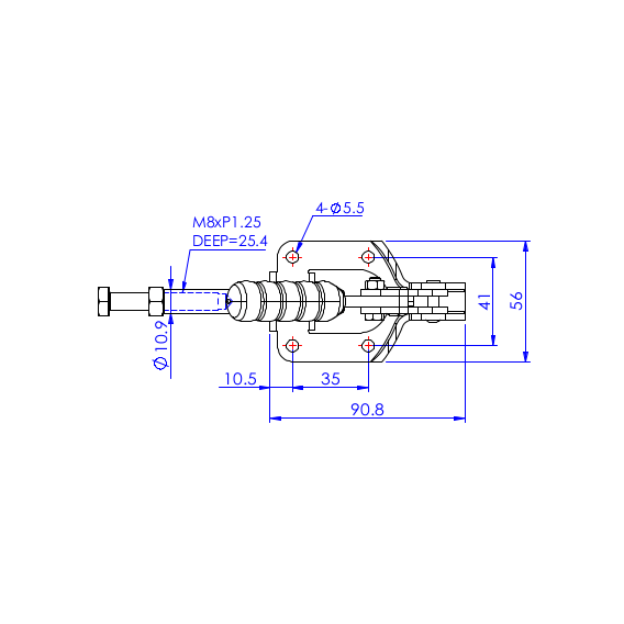 Dociskacz suwakowy  136 kg - STAL CYNKOWANA