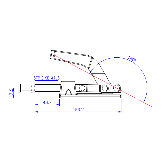 Dociskacz suwakowy  318 kg - STAL CYNKOWANA