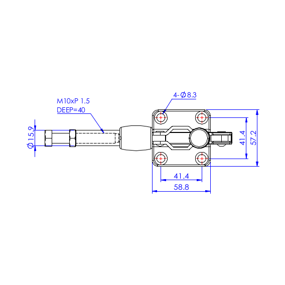 Dociskacz suwakowy  386 kg - STAL CYNKOWANA