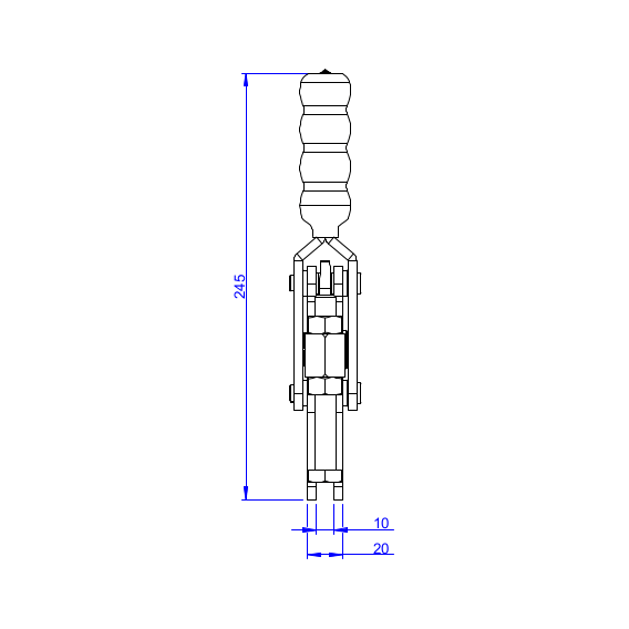 Dociskacz pionowy 450 kg - STAL CYNKOWANA