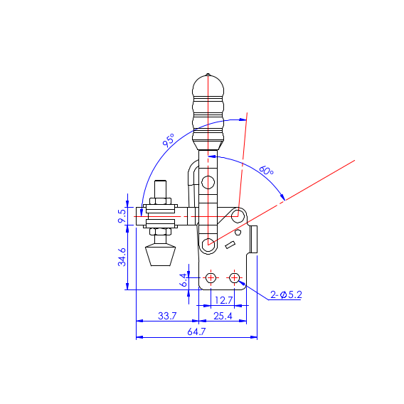 Dociskacz pionowy  91 kg - STAL CYNKOWANA