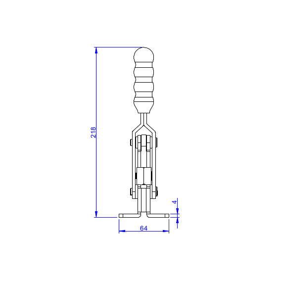 Dociskacz pionowy 350 kg - STAL CYNKOWANA