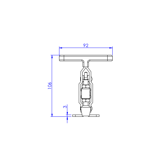 Dociskacz pionowy 227 kg  - STAL CYNKOWANA