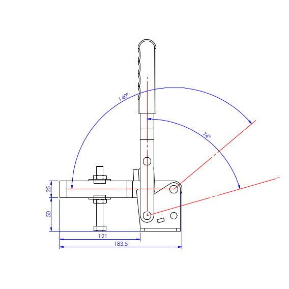Dociskacz pionowy 300 kg - STAL CYNKOWANA