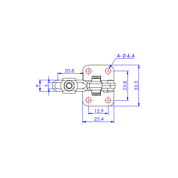 Dociskacz pionowy   50 kg - STAL NIERDZEWNA