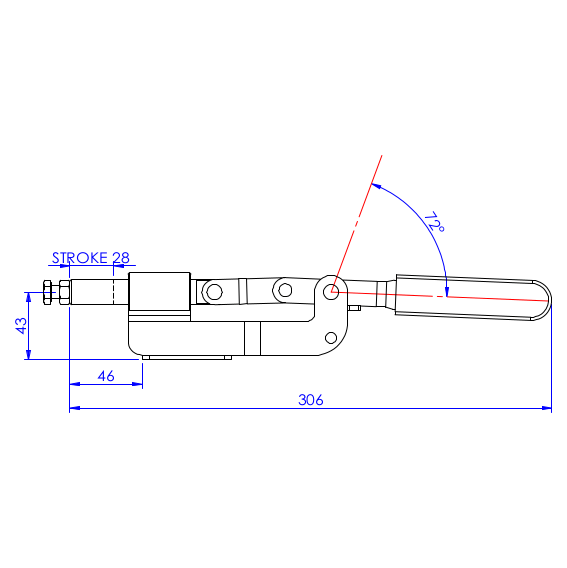 Dociskacz suwakowy  300 kg - STAL CYNKOWANA