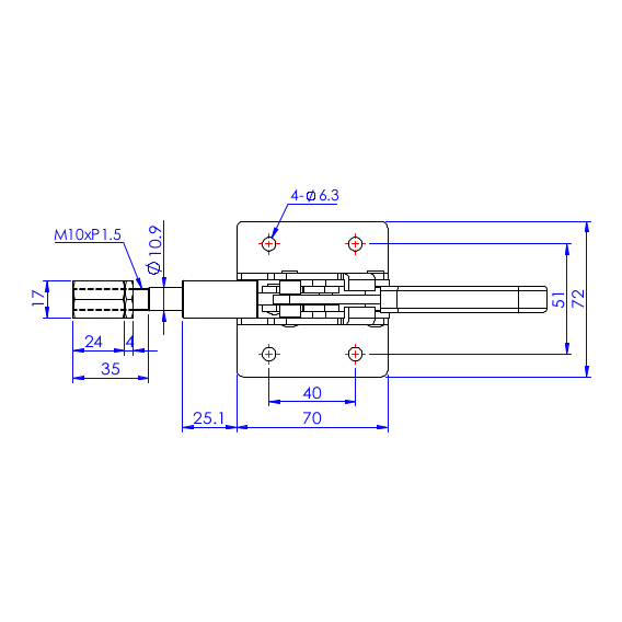 Dociskacz suwakowy  160 kg - STAL CYNKOWANA