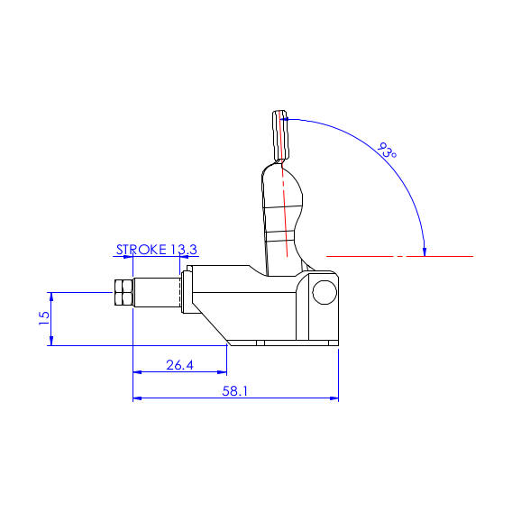 Dociskacz suwakowy   50 kg - STAL CYNKOWANA