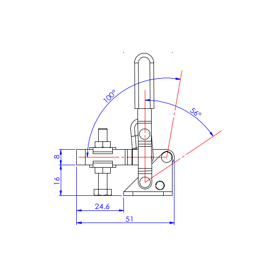 Dociskacz pionowy   50 kg - STAL NIERDZEWNA