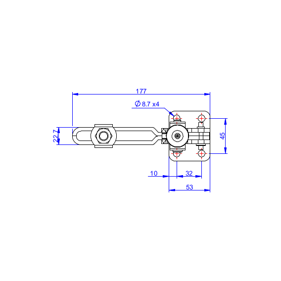 Dociskacz pionowy 450 kg - STAL CYNKOWANA