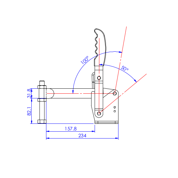 Dociskacz pionowy 550 kg - STAL CYNKOWANA