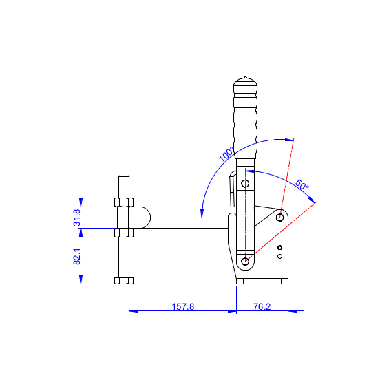 Dociskacz pionowy 550 kg - STAL CYNKOWANA