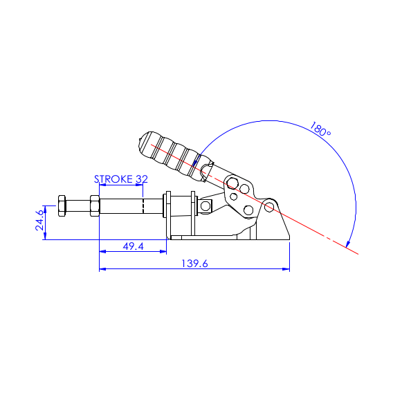 Dociskacz suwakowy  136 kg - STAL NIERDZEWNA