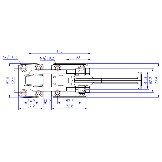 Zapięcia z blokadą 1818 kg - STAL CYNKOWANA