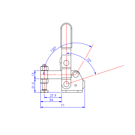 Dociskacz pionowy 100 kg - STAL CYNKOWANA