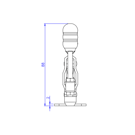 Dociskacz pionowy  75 kg - STAL CYNKOWANA