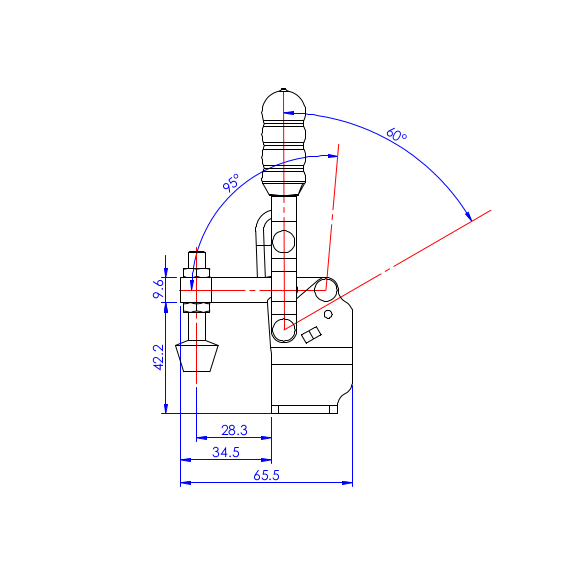 Dociskacz pionowy  91 kg - STAL CYNKOWANA