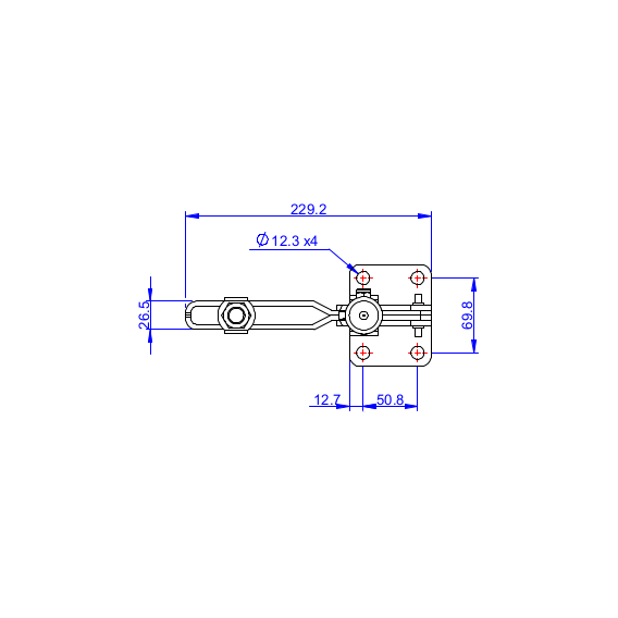Dociskacz pionowy 550 kg - STAL CYNKOWANA