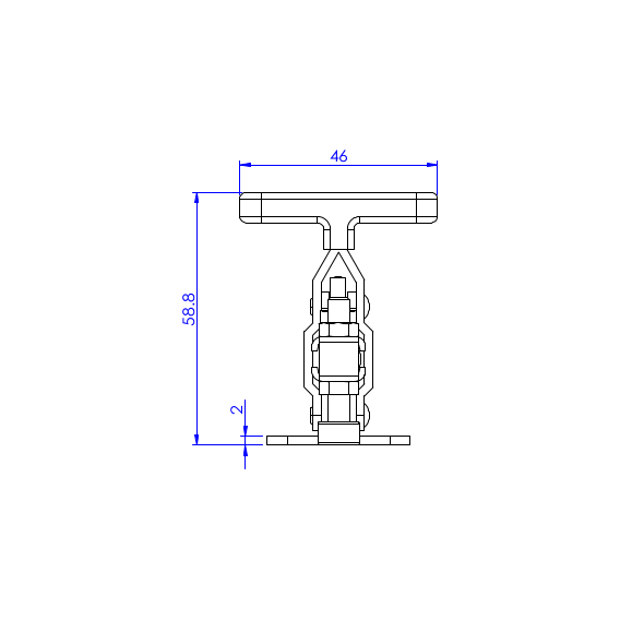 Dociskacz pionowy   50 kg - STAL CYNKOWANA