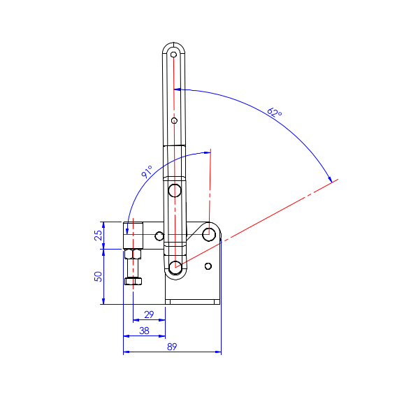 Dociskacz pionowy 400 kg - STAL CYNKOWANA