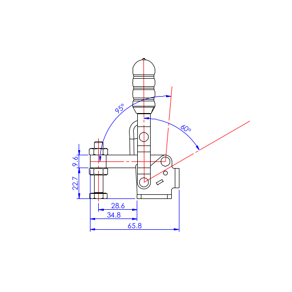 Dociskacz pionowy  91 kg - STAL NIERDZEWNA