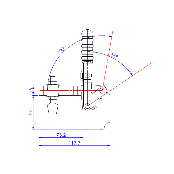 Dociskacz pionowy 227 kg - STAL CYNKOWANA