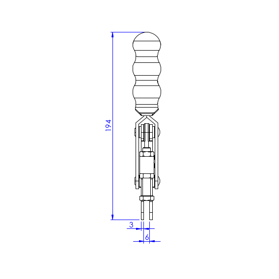 Dociskacz pionowy 250 kg - STAL CYNKOWANA