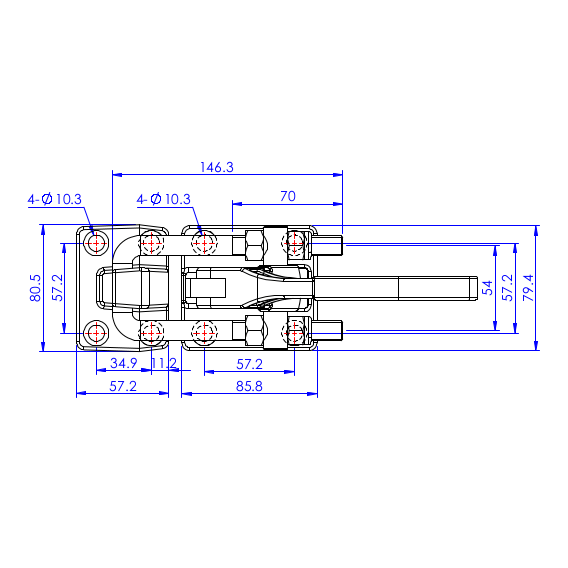 Zapięcia poziome 3400 kg - STAL CYNKOWANA