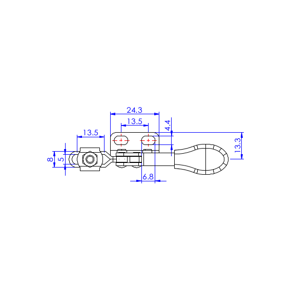 Dociskacz poziomy  50 kg - STAL CYNKOWANA