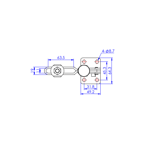 Dociskacz pionowy 340 kg - STAL CYNKOWANA