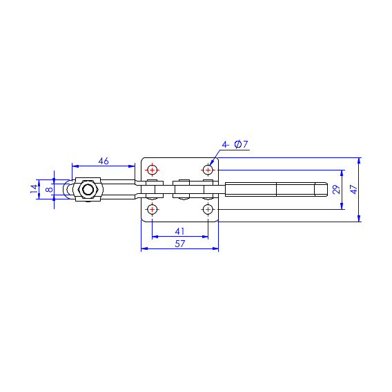 Dociskacz poziomy 227 kg - STAL CYNKOWANA
